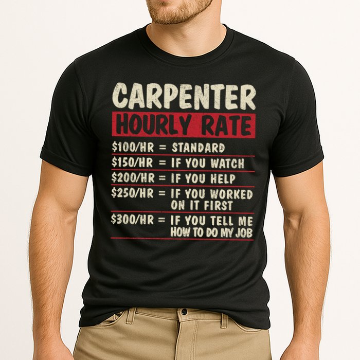 Funny Carpenter Tee Cute Gift Carpenter Hourly Rate Gift Cooling Performance Crew T-Shirt