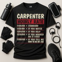 Funny Carpenter Tee Cute Gift Carpenter Hourly Rate Gift Cooling Performance Crew T-Shirt