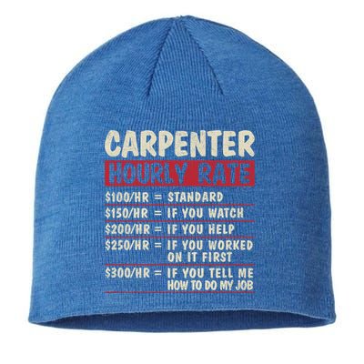 Funny Carpenter Tee Cute Gift Carpenter Hourly Rate Gift Sustainable Beanie