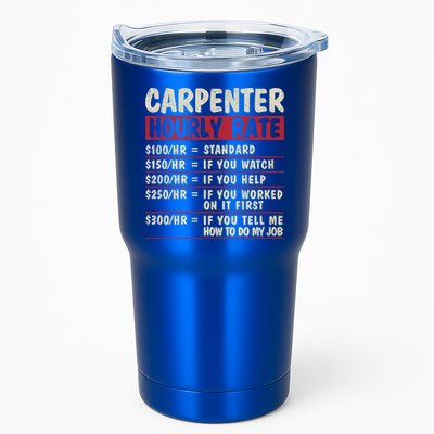 Funny Carpenter Tee Cute Gift Carpenter Hourly Rate Gift Tumbler