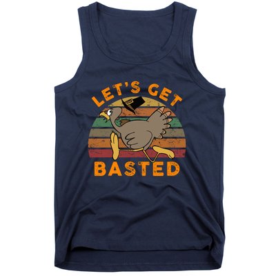 Funny Cute Time To Get Basted Beer Let's Get Adult Turkey Tank Top