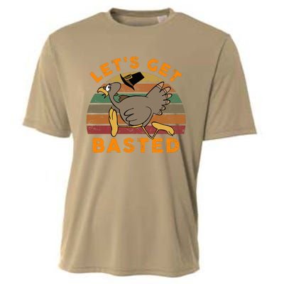 Funny Cute Time To Get Basted Beer Let's Get Adult Turkey Cooling Performance Crew T-Shirt