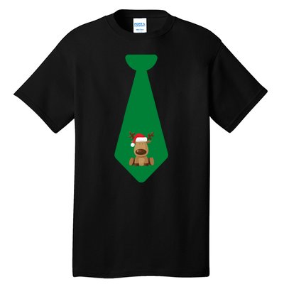 Funny Christmas Tie With Baby Reindeer For Family Dinner Merry Christmas Tie Tall T-Shirt