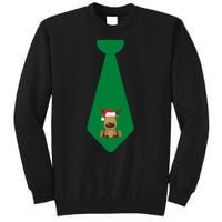 Funny Christmas Tie With Baby Reindeer For Family Dinner Merry Christmas Tie Tall Sweatshirt