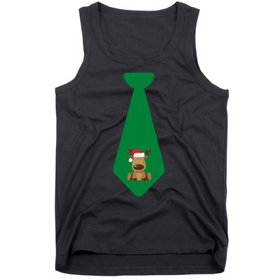 Funny Christmas Tie With Baby Reindeer For Family Dinner Merry Christmas Tie Tank Top