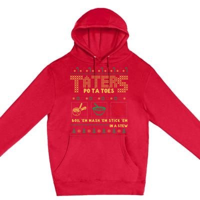 Funny Christmas Taters Potatoes Ugly Christmas Sweater Premium Pullover Hoodie