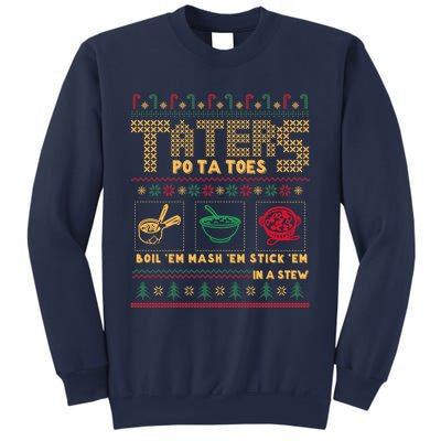 Funny Christmas Taters Potatoes Ugly Christmas Sweater Sweatshirt