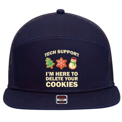 Funny Christmas Tech Support For Computer Programmer 7 Panel Mesh Trucker Snapback Hat