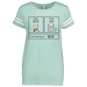 First Coffee Then IEP Teacher SPED Teacher Coffee Lover Gift Enza Ladies Jersey Football T-Shirt