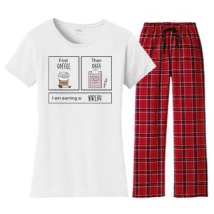 First Coffee Then IEP Teacher SPED Teacher Coffee Lover Gift Women's Flannel Pajama Set