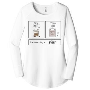 First Coffee Then IEP Teacher SPED Teacher Coffee Lover Gift Women's Perfect Tri Tunic Long Sleeve Shirt