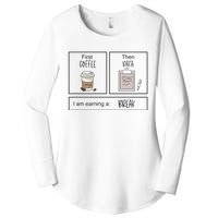 First Coffee Then IEP Teacher SPED Teacher Coffee Lover Gift Women's Perfect Tri Tunic Long Sleeve Shirt