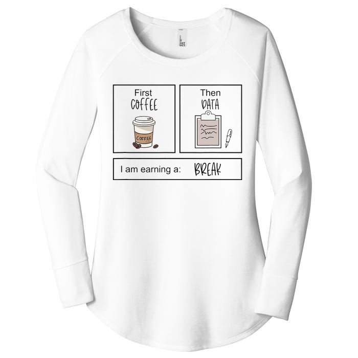 First Coffee Then IEP Teacher SPED Teacher Coffee Lover Gift Women's Perfect Tri Tunic Long Sleeve Shirt