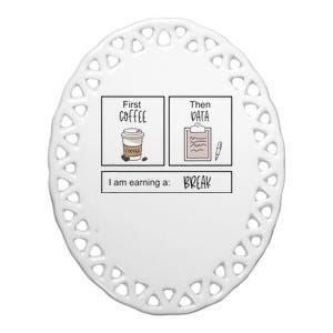 First Coffee Then IEP Teacher SPED Teacher Coffee Lover Gift Ceramic Oval Ornament