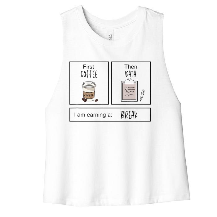 First Coffee Then IEP Teacher SPED Teacher Coffee Lover Gift Women's Racerback Cropped Tank