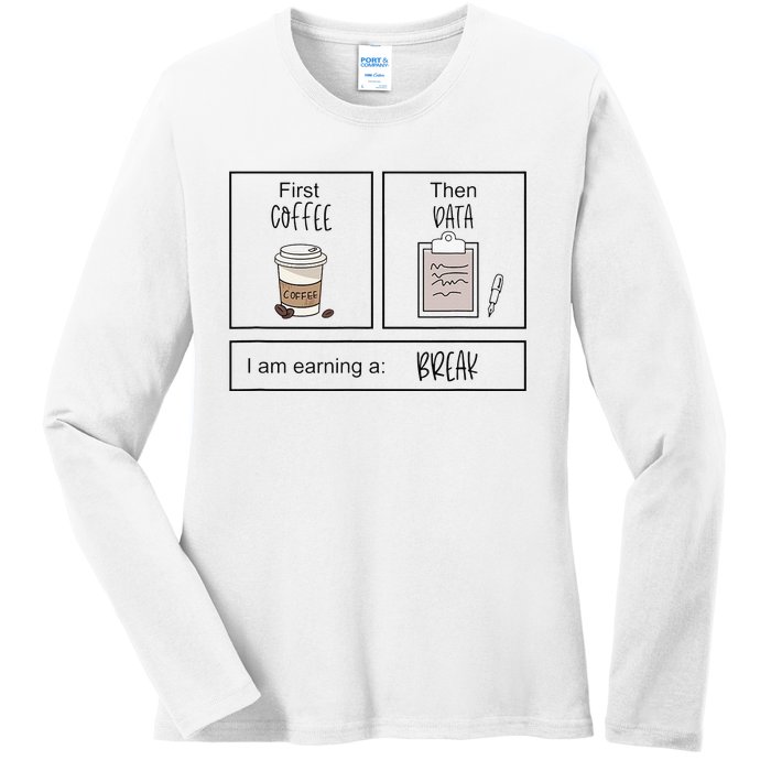 First Coffee Then IEP Teacher SPED Teacher Coffee Lover Gift Ladies Long Sleeve Shirt