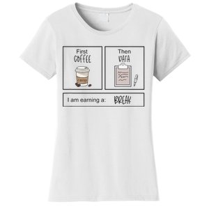 First Coffee Then IEP Teacher SPED Teacher Coffee Lover Gift Women's T-Shirt