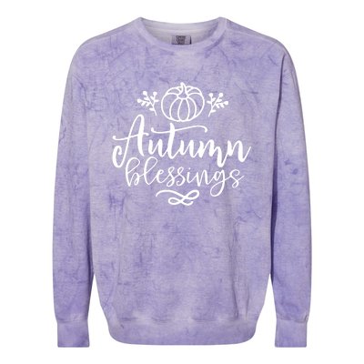 Funny Cute Thanksgiving Pumpkin Autumn Blessings Colorblast Crewneck Sweatshirt