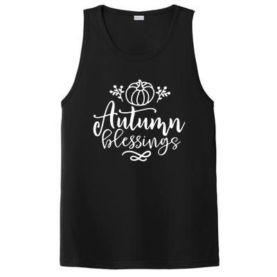 Funny Cute Thanksgiving Pumpkin Autumn Blessings PosiCharge Competitor Tank