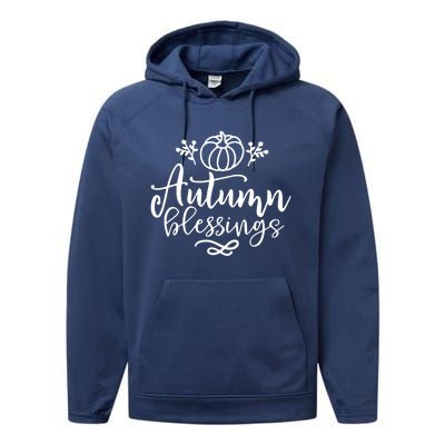 Funny Cute Thanksgiving Pumpkin Autumn Blessings Performance Fleece Hoodie