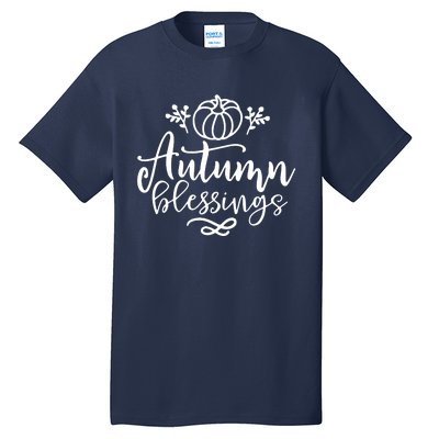 Funny Cute Thanksgiving Pumpkin Autumn Blessings Tall T-Shirt