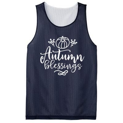 Funny Cute Thanksgiving Pumpkin Autumn Blessings Mesh Reversible Basketball Jersey Tank