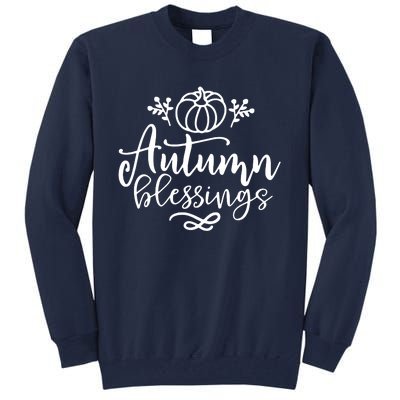 Funny Cute Thanksgiving Pumpkin Autumn Blessings Tall Sweatshirt