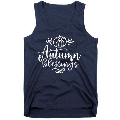 Funny Cute Thanksgiving Pumpkin Autumn Blessings Tank Top