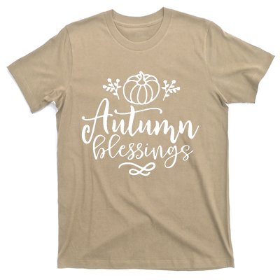 Funny Cute Thanksgiving Pumpkin Autumn Blessings T-Shirt