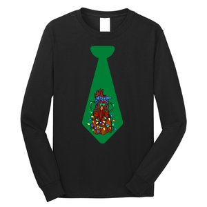 Funny Christmas Tie With Chicken And Christmas Tree Lights Funny Chickens Tie Long Sleeve Shirt