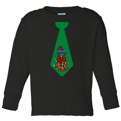 Funny Christmas Tie With Chicken And Christmas Tree Lights Funny Chickens Tie Toddler Long Sleeve Shirt