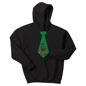 Funny Christmas Tie With Chicken And Christmas Tree Lights Funny Chickens Tie Kids Hoodie