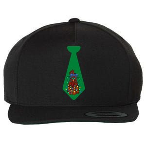 Funny Christmas Tie With Chicken And Christmas Tree Lights Funny Chickens Tie Wool Snapback Cap