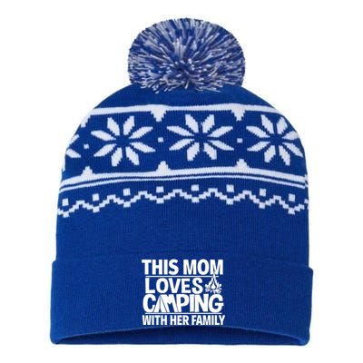 Family Camping Trip Gift Great Gift This Mom Loves Camping USA-Made Snowflake Beanie