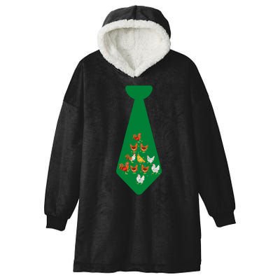 Funny Chickens Tie Funny Christmas Tie With Chicken And Christmas Tree Lights Hooded Wearable Blanket