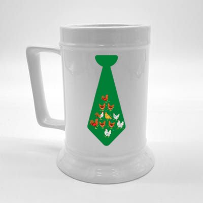 Funny Chickens Tie Funny Christmas Tie With Chicken And Christmas Tree Lights Beer Stein