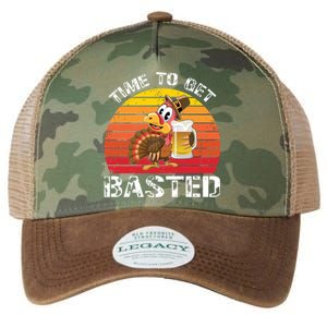 Funny Cute Time To Get Basted Retro Turkey Beer Thanksgiving Meaningful Gift Legacy Tie Dye Trucker Hat