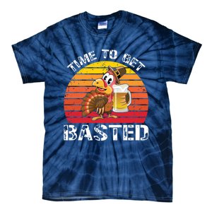 Funny Cute Time To Get Basted Retro Turkey Beer Thanksgiving Meaningful Gift Tie-Dye T-Shirt