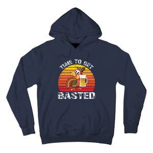 Funny Cute Time To Get Basted Retro Turkey Beer Thanksgiving Meaningful Gift Tall Hoodie