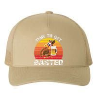 Funny Cute Time To Get Basted Retro Turkey Beer Thanksgiving Meaningful Gift Yupoong Adult 5-Panel Trucker Hat