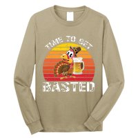 Funny Cute Time To Get Basted Retro Turkey Beer Thanksgiving Meaningful Gift Long Sleeve Shirt