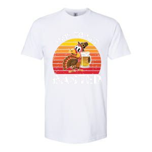 Funny Cute Time To Get Basted Retro Turkey Beer Thanksgiving Meaningful Gift Softstyle CVC T-Shirt