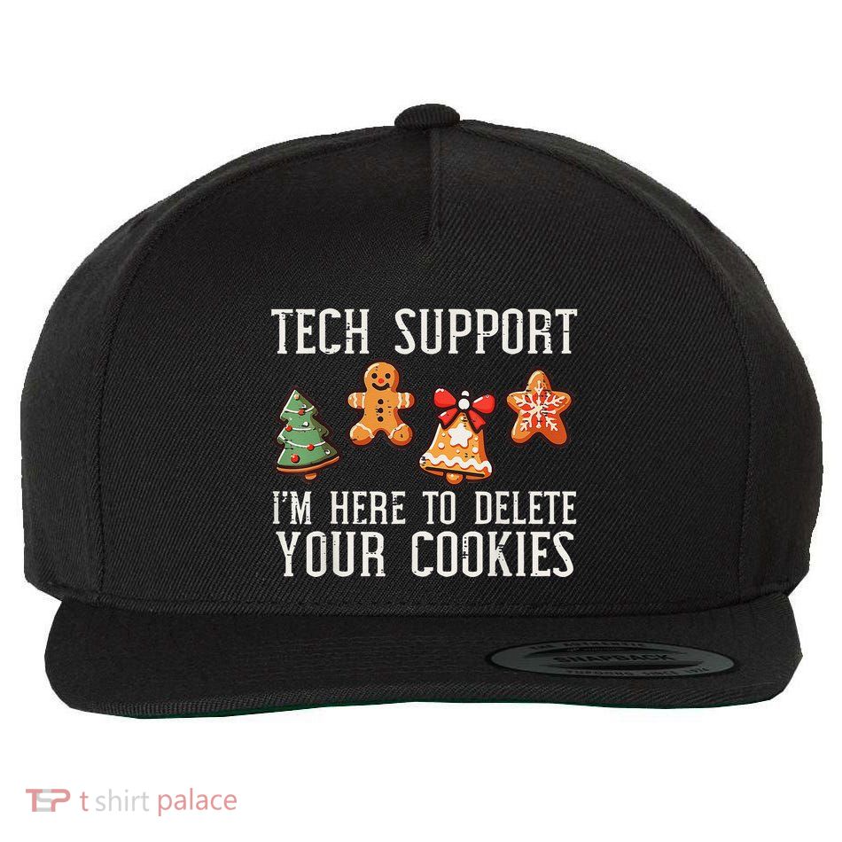 Funny Christmas Tech Support Here To Delete Cookies Wool Snapback Cap