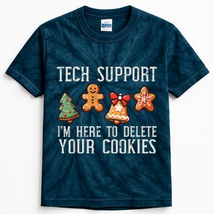 Funny Christmas Tech Support Here To Delete Cookies Kids Tie-Dye T-Shirt