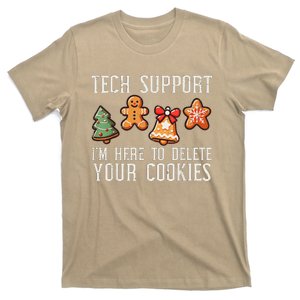 Funny Christmas Tech Support Here To Delete Cookies T-Shirt