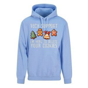 Funny Christmas Tech Support Here To Delete Cookies Unisex Surf Hoodie