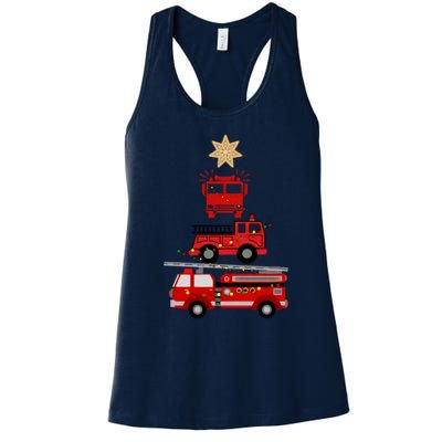 Firetruck Christmas Tree Women's Racerback Tank