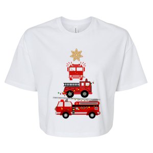 Firetruck Christmas Tree Bella+Canvas Jersey Crop Tee