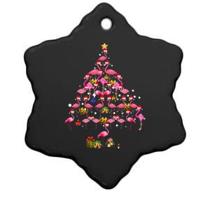 Flamingo Christmas Tree Santa Hat Xmas Light Merry Christmas Ceramic Star Ornament