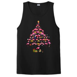 Flamingo Christmas Tree Santa Hat Xmas Light Merry Christmas PosiCharge Competitor Tank